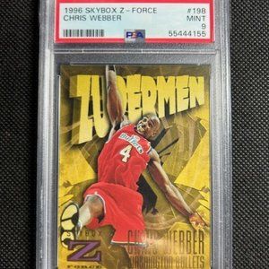 1996-97 Skybox Z Force Chris Webber #198 Bullets HOF PSA 9 MINT Pop 1 None Highe